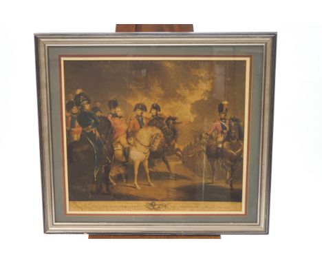 After ..K Porter, 'His Majesty Reviewing The Volunteers on the 4th of June 1799', engraved by J M Reynolds, coloured mezzotin