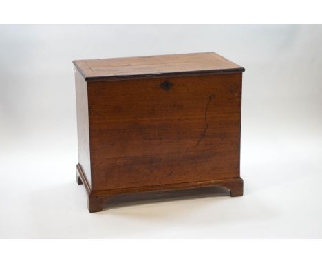A 19th century oak deep chest on bracket feet, 78cm high x 91cm wide x 54cm deep