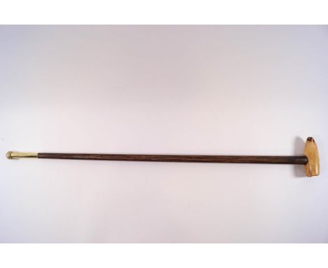 An early 19th century Whaler stick, with a whale's tooth knop