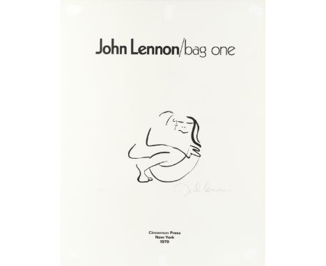John Lennon: A Full Set Of Bag One Lithographs, in vinyl portfolio and with exhibition catalogue,1970,publ. Cinnamon Press, l