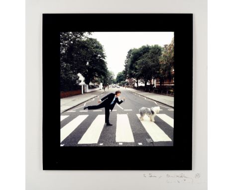 Iain Macmillan (British, 1938–2006): An unpublished print for Paul Is Live signed and inscribed from Paul and Linda McCartney