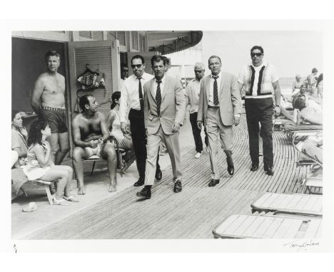 Terry O'Neill (British, 1938-2019): Frank Sinatra on the boardwalk, Miami,1968, printed later,artist's proof, black and white