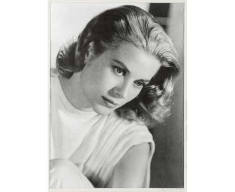 CLARENCE SINCLAIR BULL (American, 1896–1979): A print of Grace Kelly,1956,black and white print of Grace Kelly in a head and 