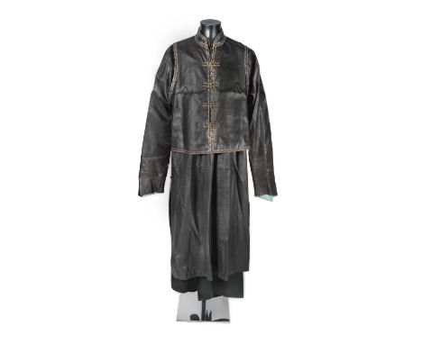 The Last Emperor: A Eunuch costume used during the production,Columbia Pictures, 1987,the Oriental style black satin and line