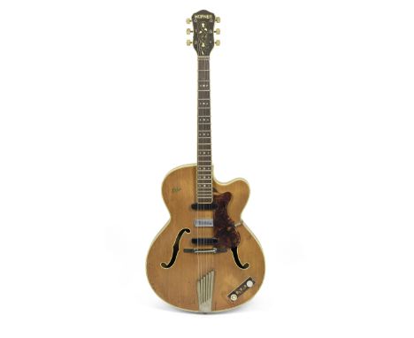 George Harrison: A Hofner President 'thinline' semi-acoustic guitar owned by George Harrison,1959,Serial no.185, natural fini