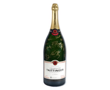 BAFTA: A Methuselah of Champagne Taittinger signed by guests at the 2020 EE British Academy Film Awards,2 February 2020,a typ