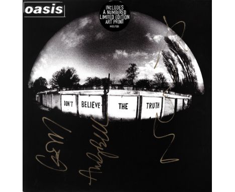 Oasis: Signed Copy Of The Vinyl Album Don't Believe The Truth,Big Brother Recordings, 2005,comprising: front cover signed in 