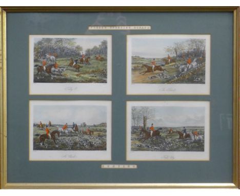ALKEN, HENRY THOMAS (1784-1851) British, Four hunting prints from Fores's Sporting Scraps entitled "Tally O", "The Burst", "A