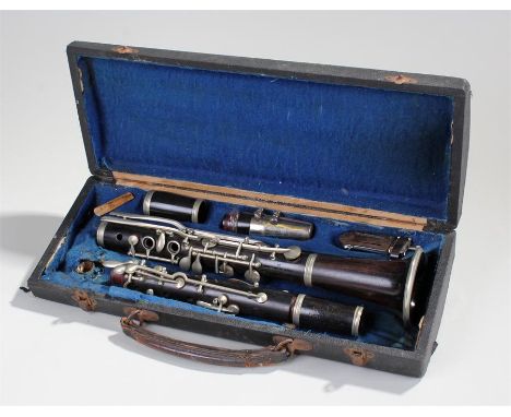 L Lebret clarinet, Paris, in lignum vitae, cased