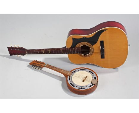 Mandolin banjo, together with an acoustic guitar (a/f)