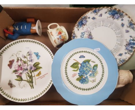A mixed collection of items to include Two Portmerion cake stands, 4 royal doulton christmas plates, 2 Royal Doulton series w