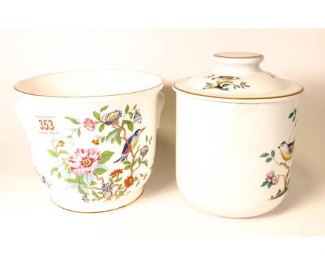 Aynsley Pembroke planter together with Spode Queensbird storage jar (2) 