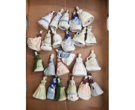 A collection of 23 small Wade Lady figures (1 tray) 