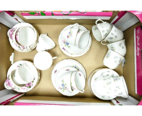 A Mixed Collection of Cups, Saucers and Plates from three sets including Regal Heritage, Regency Bone China and one Czechoslo