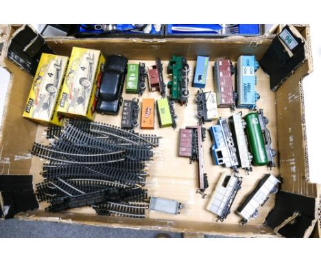 A collection of Lima &amp; Similar HO Model Railway &amp; track together with 2 empty Airfix slot car boxes 