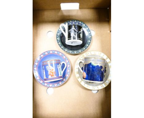 Wedgwood Classically decorated Coffee Cans &amp; Saucers including Floral Girls &amp; Musical Muses together with Royal Worce