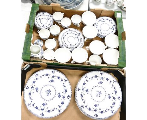 Royal Doulton York town tea and dinner ware to include 10 dinner plates , 6 trios, 6 large cups and saucers together with sim