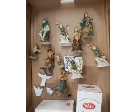 A collection of Wade to include Three Peter Pan figures, British myth and legend figures ; Green man, Mermaid, Puck &amp; St 