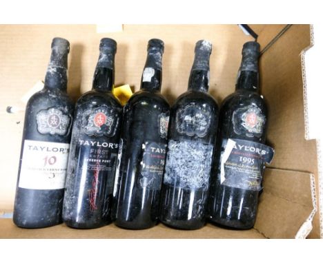 Five Bottles of Taylors Port including 10 Year Old Tawny Port, First Estate Tawny Port , 1995 Late Bottles port etc 