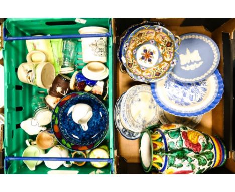 A mixed collection of items to include Noritake Fruit Bowl,  Hand decorated stoneware tankard, Wedgwood Jasperware plate, Ita