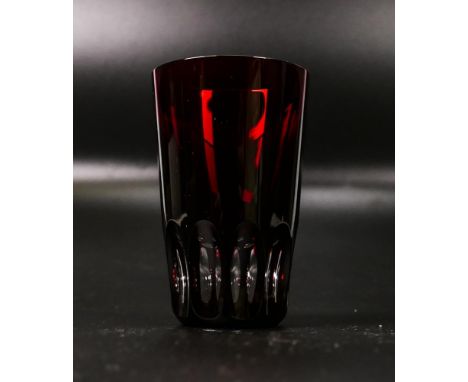 Boxed De Lamerie Fine Bone China Lead Crystal Undecorated Ruby Glass Shot Glasses x 6 