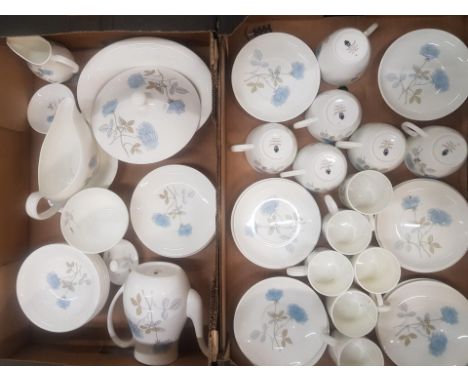 A collection off Wedgwood Ice Rose Pattern Coffee Cups &amp; saucers, cups &amp; saucers, fruit bowls, gravy boat, tureen etc