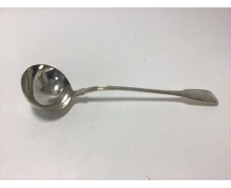Large Victorian silver ladle, 35cm long, London 1838, 10.3oz