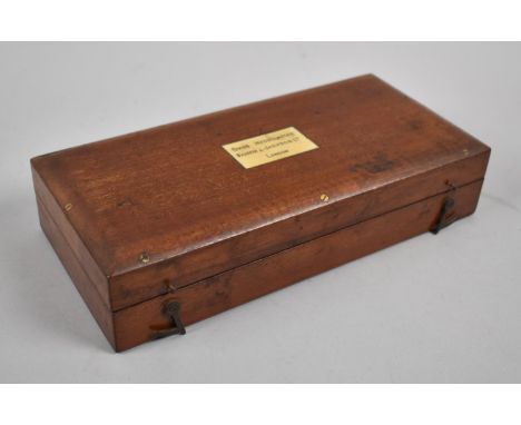 A Mahogany Cased Sikes Hydrometer by Farrow and Jackson Limited, London, 25cms Wide 