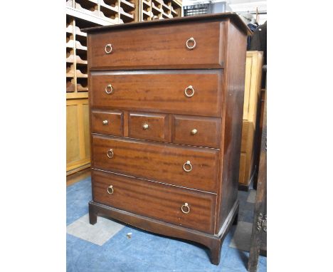 A Stag Mahogany Bedroom Chest of Three Short and Four Long Drawers, Bracket Feet, 82cm wide 
