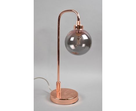 A Modern Copper Desk Top Lamp, 37cms High 