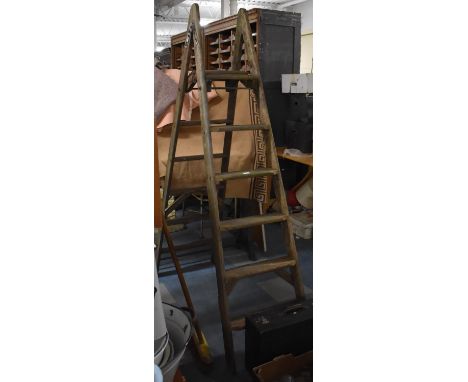A Vintage Wooden Double Step Ladder 