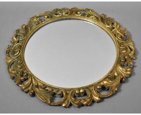 A Vintage Circular Gilt Mirror, 61cm wide 