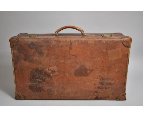 A Vintage Leather Suitcase by Cleghorn, Edinburgh, 67cm wide 