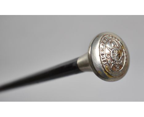 A Vintage Ebonized Swagger Stick for the Church Lads Brigade, Fight the Good Fight, 80cms Long 