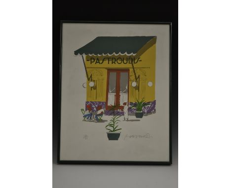 Paul Hogarth (20th century) by and after, Pastroudis, serigraph, signed in pencil, Limited Edition 77/171 numbered within emb