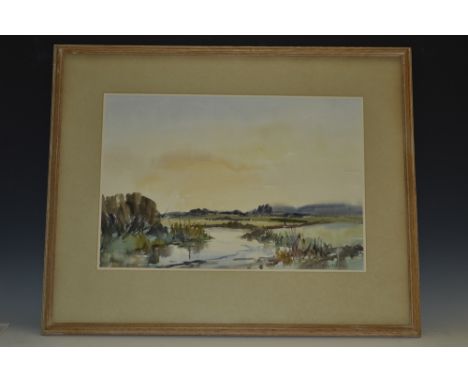 Ronald Crampton (1905 - 1985)
Morning Light, River Burn Norfolk,
signed, titled to verso, watercolour, 34cm x 51cm