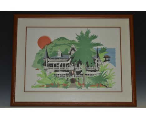 Paul Hogarth (20th century) Grand Hotel, serigraph, indistinctly signed, titled and monogrammed A P in pencil, Limited Editio