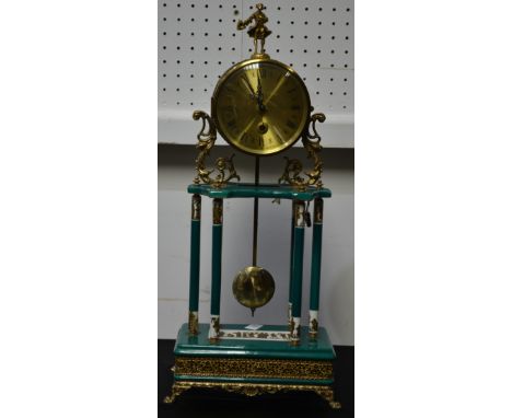 An Alfa, Italy ceramic and gilt metal mantel clock