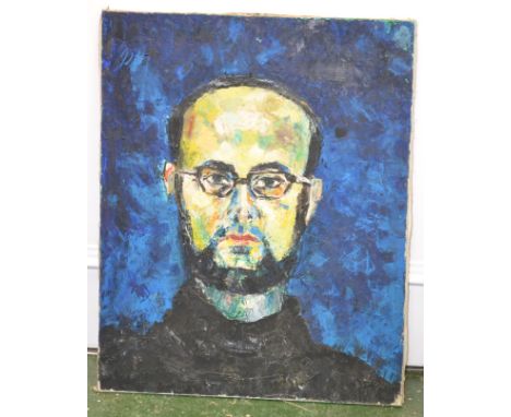 Jacques Jean Perrin  St Real, 1950 Self Portrait  signed, label to verso, oil on canvas