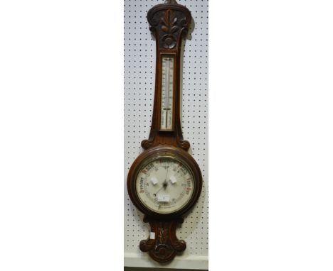 A Victorian oak barometer C1880 