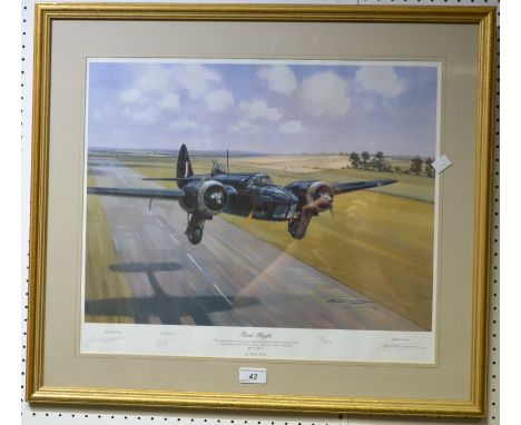 Michael TurnerFirst Flightlimited edition print 119/850signed in pencil by artist, and pilots Graham Warne and John Romaine, 