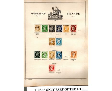 France 1849-1927 Collection on vintage printed leaves, German origin, chiefly used with notable mint, a powerful offering wit