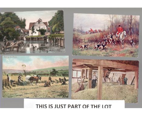 Rural cards x 43, incl some hunting cards, good lot