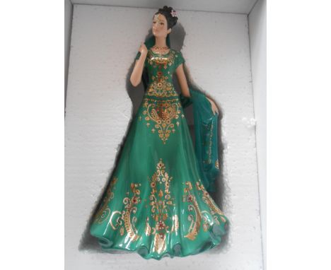   Royal Worcester fine bone china Compton &amp; Woodhouse figurine The Emerald Princess ltd edition with cert new inbox      