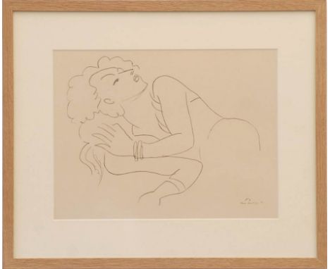 HENRI MATISSE 'F6', rare collotype on velin d'arches, edition 30 copy of handwritten dedication by Matisse to opera singer Li