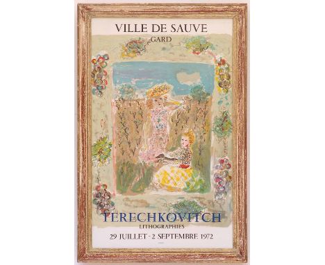 TERECHKOVITZ CONSTANTIN 'Ville de Sauve', 1972, lithograph, printed by Mourlot, 78cm x 48cm, framed and glazed.