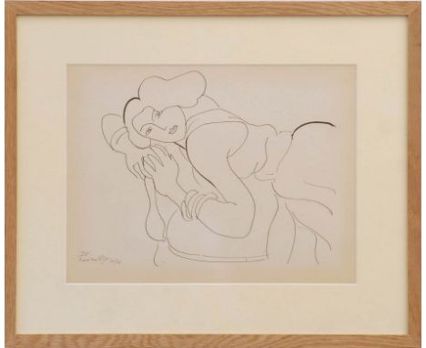 HENRI MATISSE 'Collotype D5', edition 950 suite: Themes and variations, printed by Fabiani, 25cm x 32cm, glazed and framed.