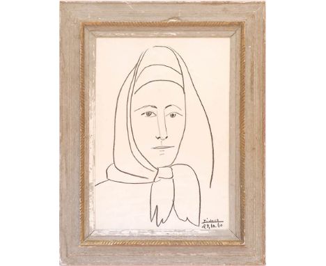 PABLO PICASSO 'La Femme Espagnol', off set lithograph, signed in the plate, 65cm x 45cm, glazed and framed.