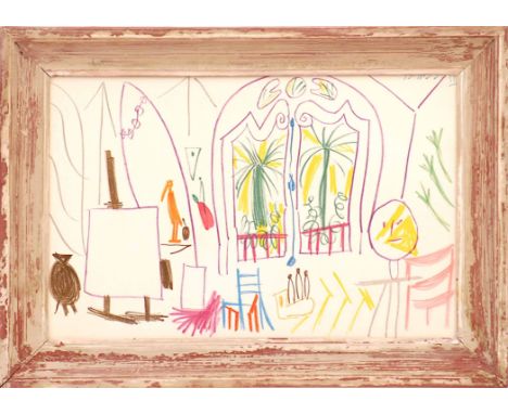 PABLO PICASSO 'Studio', lithograph, suite: Californie, 25cm x 40cm, framed and glazed.