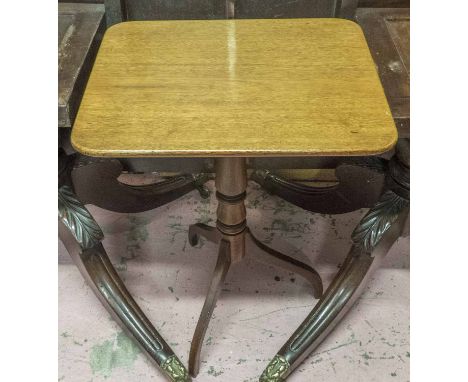 LAMP TABLE, Regency mahogany, the tilt top on a turned column with tripod supports, 53cm x 44cm x 73cm H.